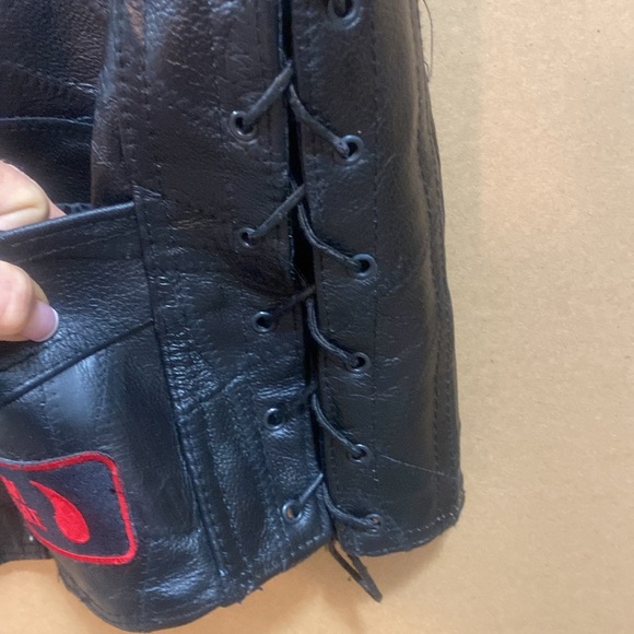 Diamond Plate Buffalo Leather Motorcycle Vest Mens US 2XL - Picture 3 of 8